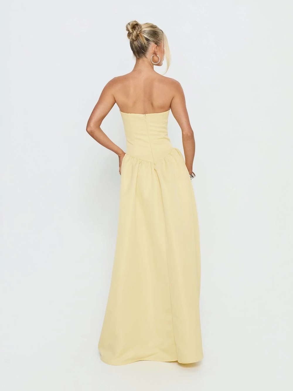 Princess Polly Soft Bloom Drop Waist Strapless Maxi Dress Yellow - Picture 5 of 16